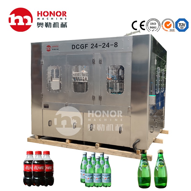 8000BPH 330ML/500ML Small bottle Sprite Coca Cola Gas Drink Beverage Plastic Bottle Filling Machine