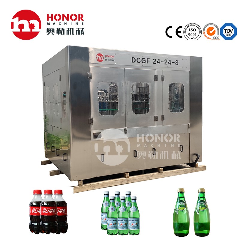 1000-10000bph 330ml 500ml 600ml 730ml 1000ml 2000ml Small Plastic Glass Bottle Automatic Carbonated Drink Gas Beverage Water Juice Filling Packaging Line