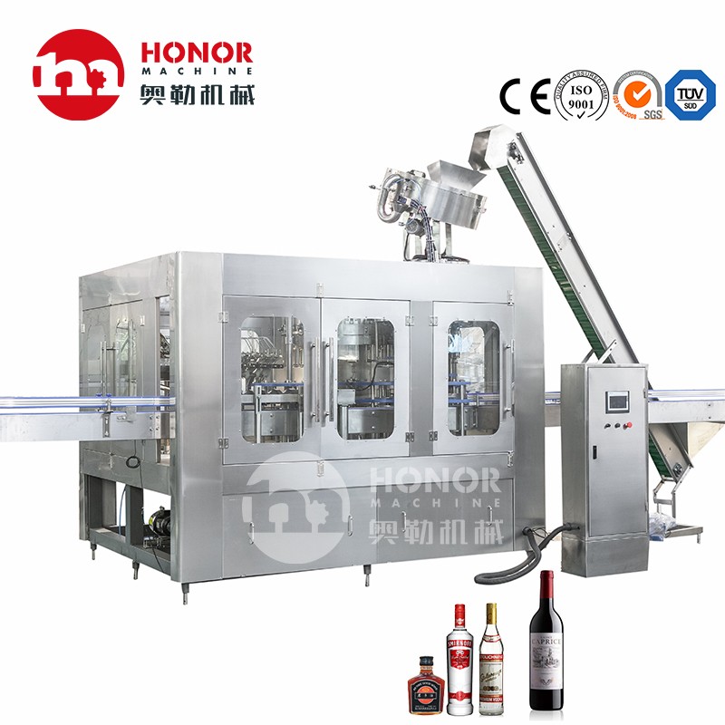 Good Price Glass bottle Gravity Alcohol Wine Beer Whisky Liquid Filling Cork Capping Machine
